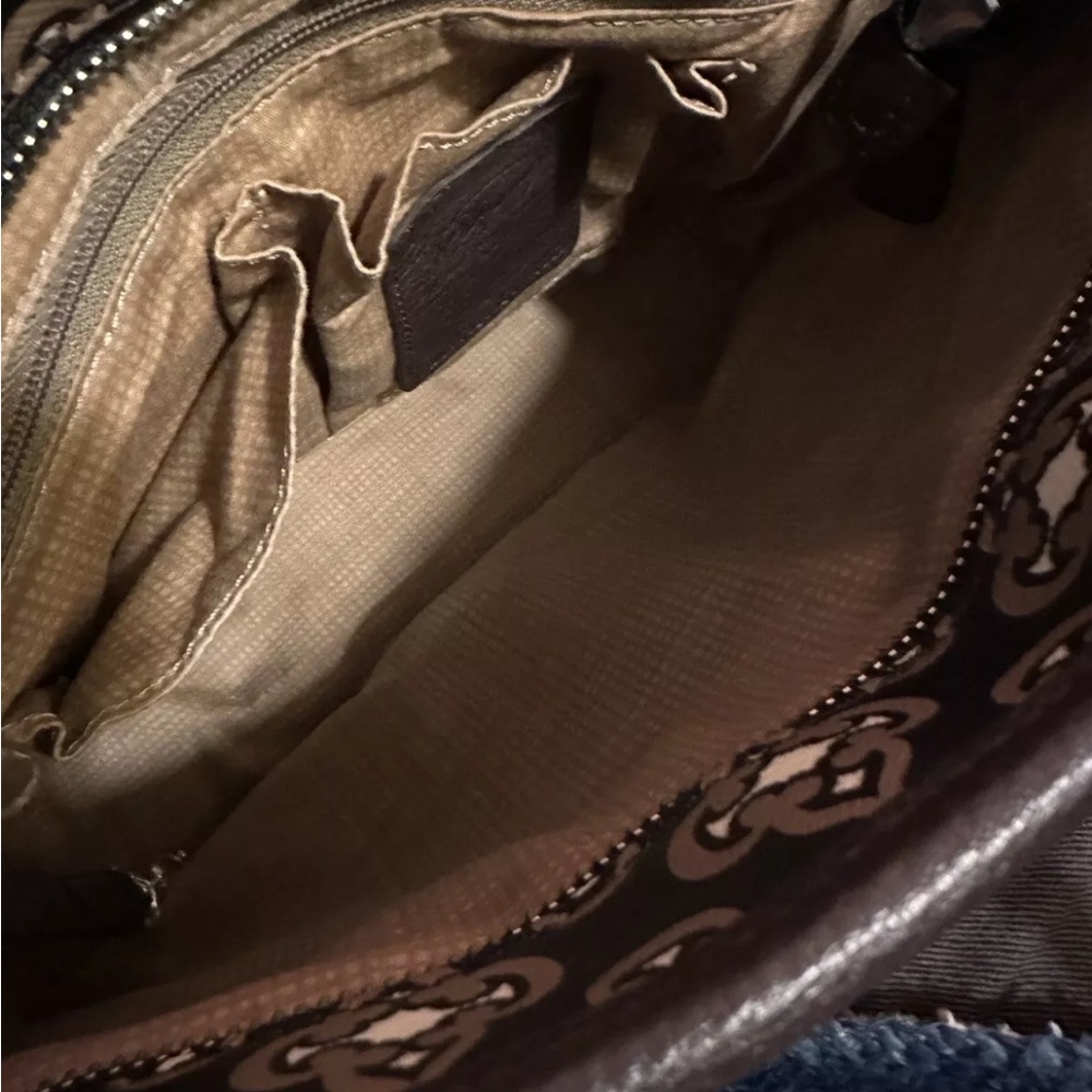 Brighton Handbag, Rich Brown Print w/leather Trim NWOT - Picture 7 of 12